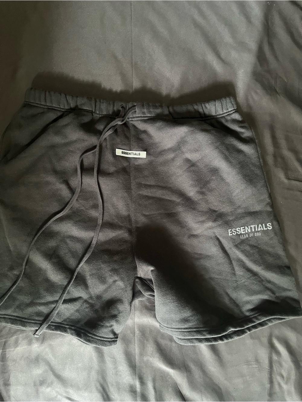 Essentials Men's Black Athletic Fleece Shorts